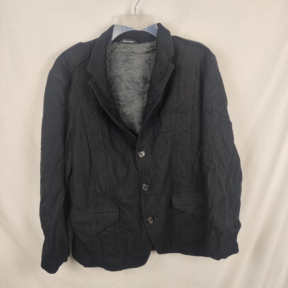 Hugo Boss Blazer Mens 40 Black Textured Suit Jacket Three Button Poland Casual